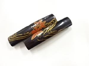 アンティーク　本鼈甲　漆塗蒔絵　帯留め